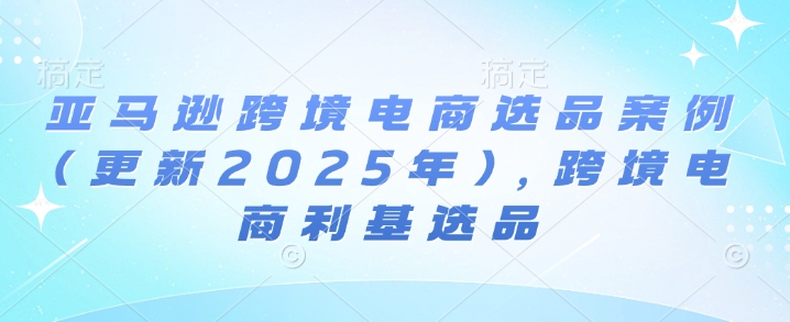 亚马逊跨境电商利基选品案例解析（2025年3月更新）-挪课网