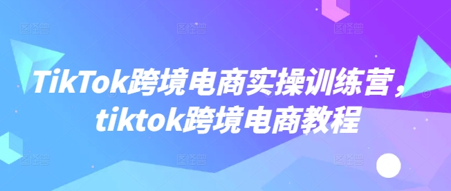 TikTok跨境电商实战技巧与运营策略全解析-挪课网