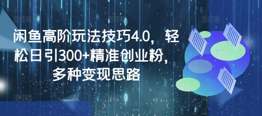 闲鱼高阶玩法技巧4.0：轻松日引300+精准创业粉，多种变现思路-挪课网