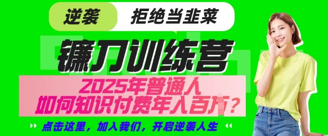【网创项目终点站-镰刀训练营超级IP合伙人】普通人如何通过知识付费实现逆袭-挪课网