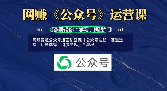 网创公众号运营全攻略：从注册到引流变现-挪课网