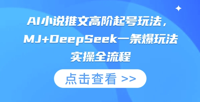 AI小说推文技巧：结合MJ与DeepSeek快速起号的实战分享-挪课网